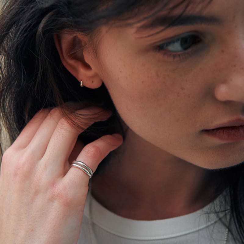 green [925 silver] Five.silver.220 / baby brin ring