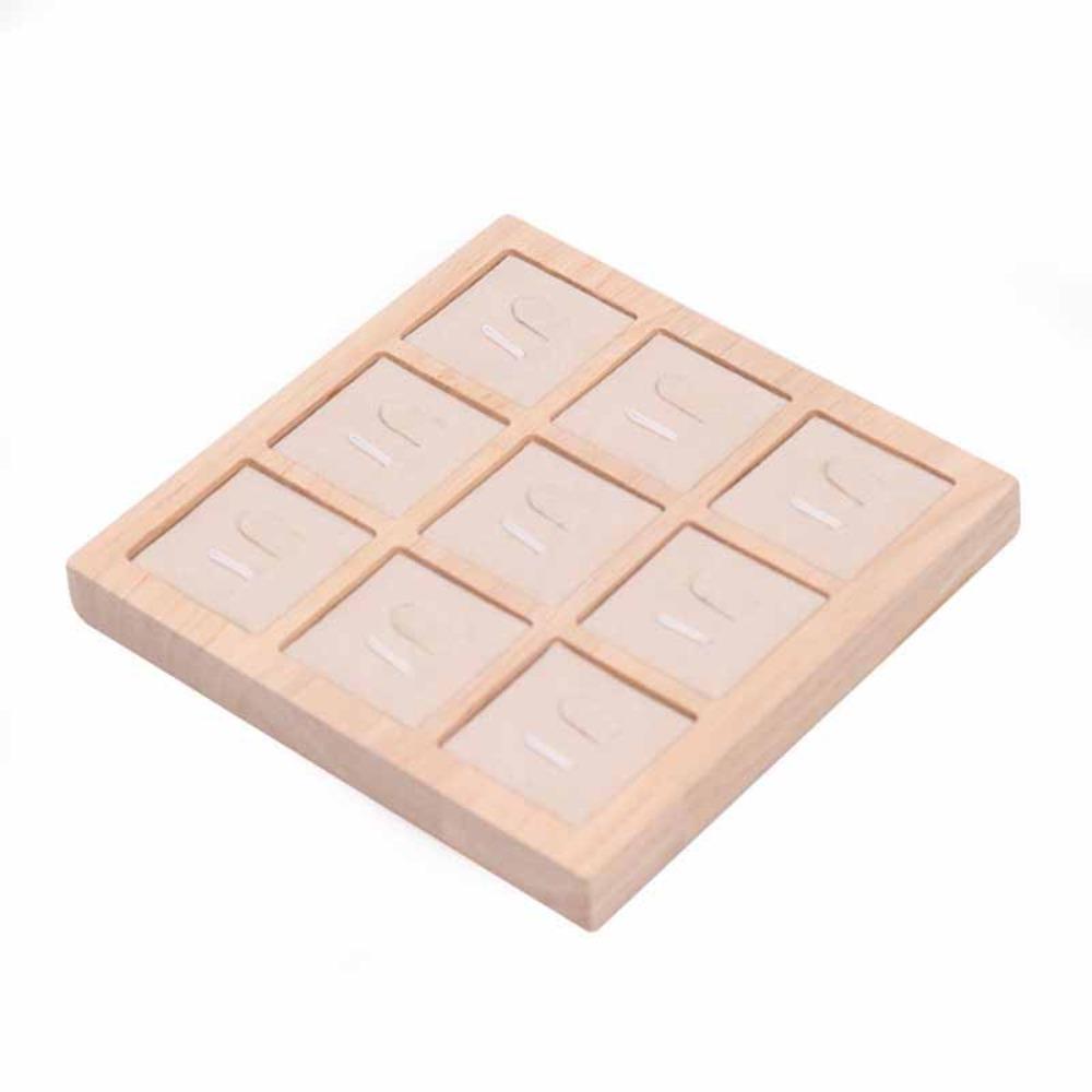 9 Grids Wooden Jewelry Show Props Ring Holder Case Wedding Ring Box Earrings Rings Organizer  Women