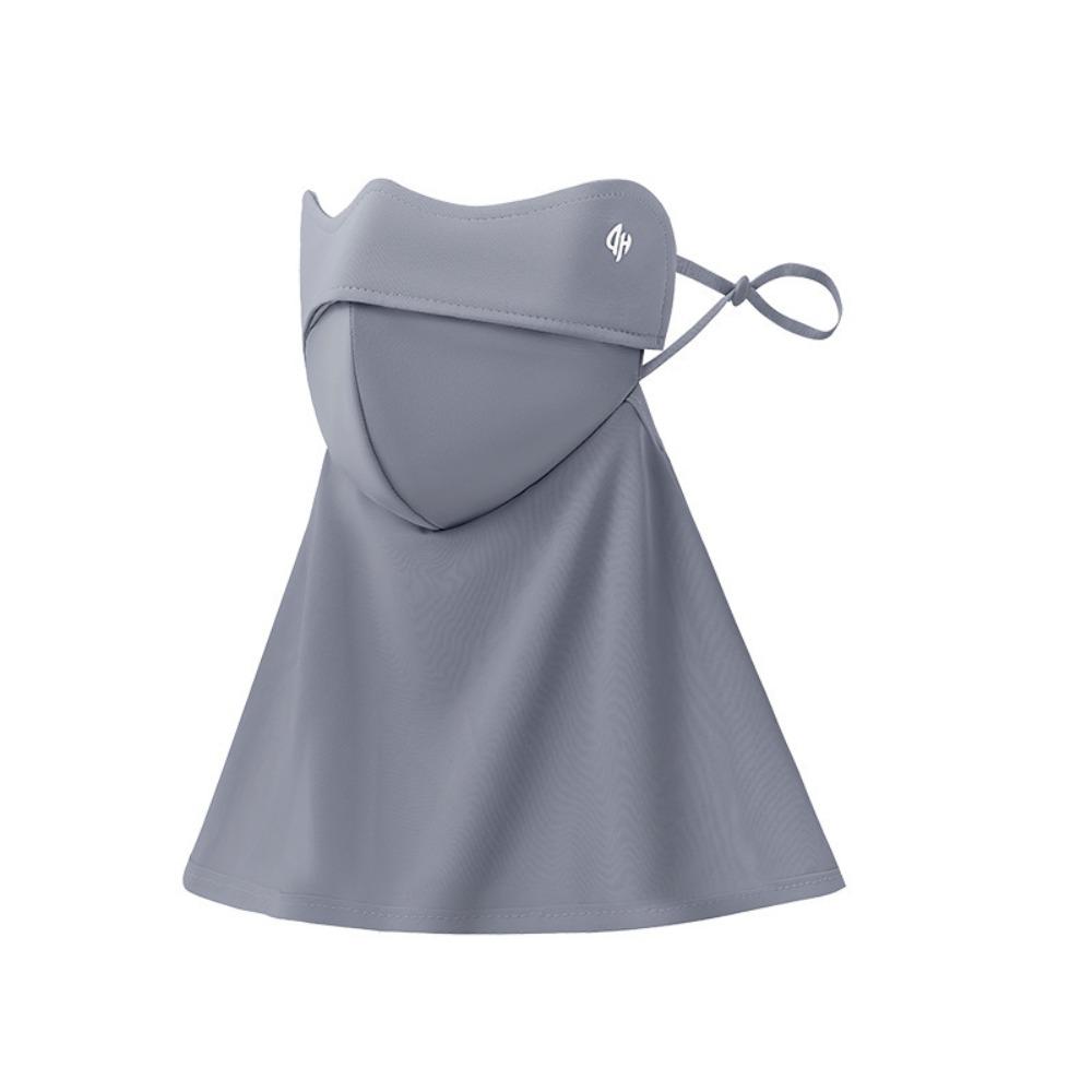 

Solid Color Sunscreen Face Cover Dustproof UV Protection Veil Thin Ice Silk Mask Hiking Style3-Dark Grey