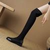 Krazing Pot Flock Autumn Winter Shoes Low Heels Size 43 Long Boots Slip On Stretch Over-the-knee Boots