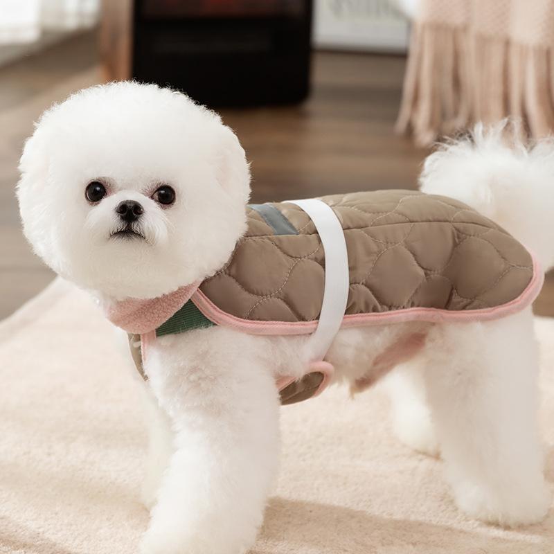 Pet Clothes Casual Autumn and Winter Padded Thermal Vest Vest Vest Than Bear Teddy Puppy Dog Adjustable Dog Clothing