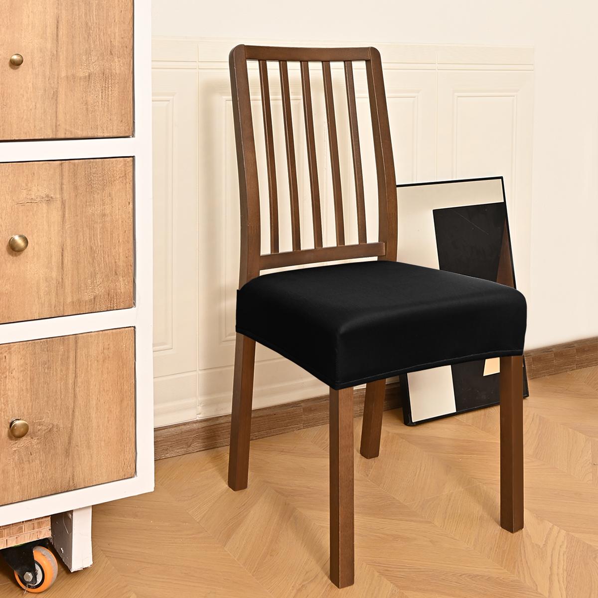 

1pc Stretch Dining Chair Seat Covers Soft Washable Seat Covers for Dining Chairs, Dining Room Seat Cover Protector чёрный