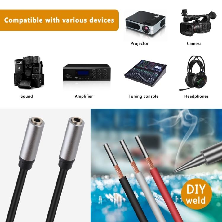3Pin Stereo Sound 3.5mm Female Port to Bare Wire TRS Cable Cord Line for Headphone And Earphone Repair Projects