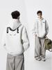 Men's Autumn Black Demon Cat Print Heavyweight Loose Fit Hoodie