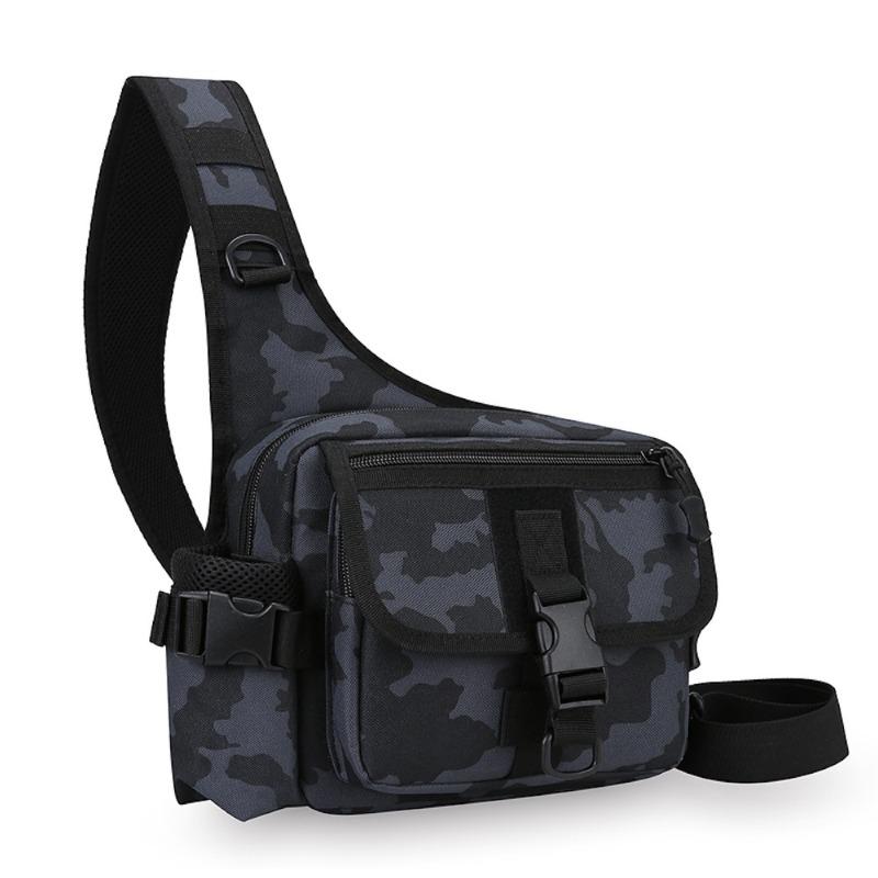 Breast bag Men's outdoor sports Luya bag New large-capacity Oxford cloth multi-functional breast bag Tactical messenger bag