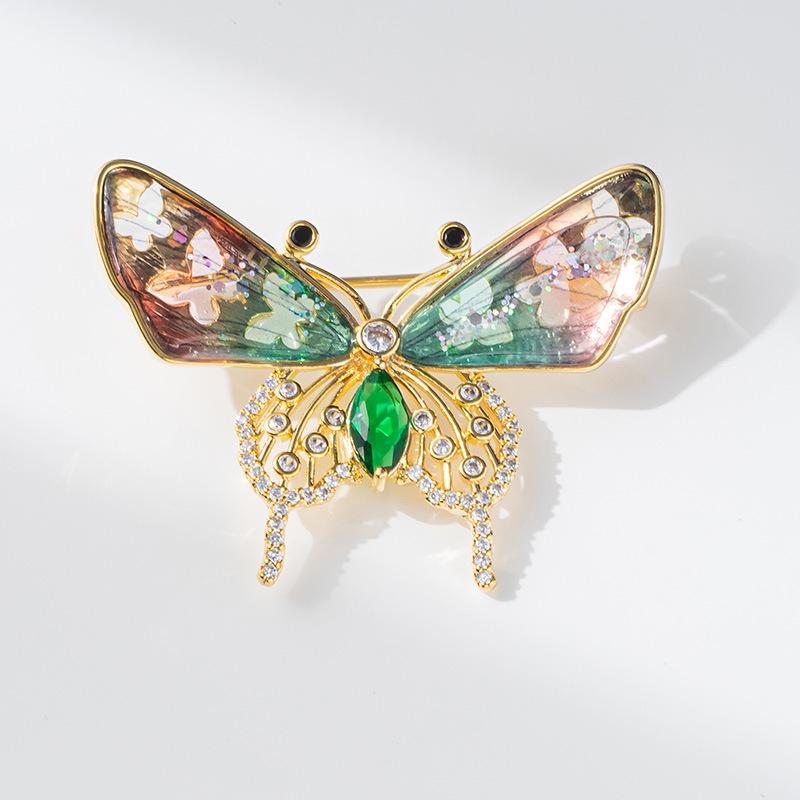Bo Xin Yun Luxury Gradient Crystal Butterfly Brooch with Zirconia for Women