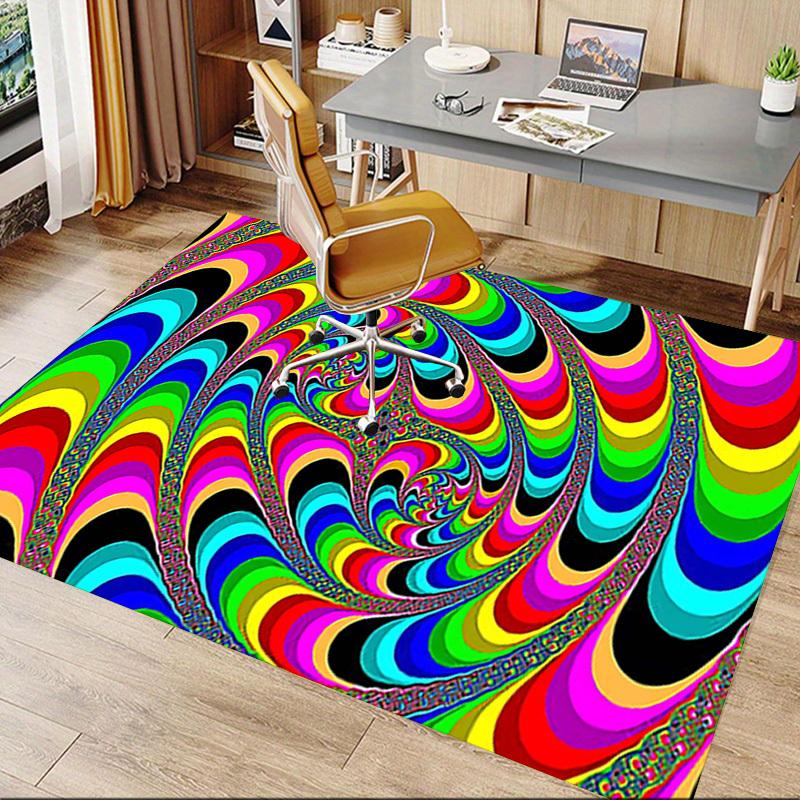 1PC Psychedelic Pattern Extra Large Non Slip Floor carpet, Office, family, bedroom, Studio Large Area Rug Indoor Rugs, , Vibrant Colors