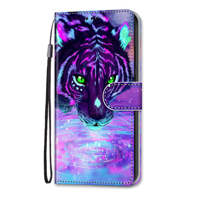 Fashion Leather Flip Case For Samsung Galaxy S22 Plus Ultra S10 S10e E Personalized Painted Wallet Card Holder Stand Book Cover