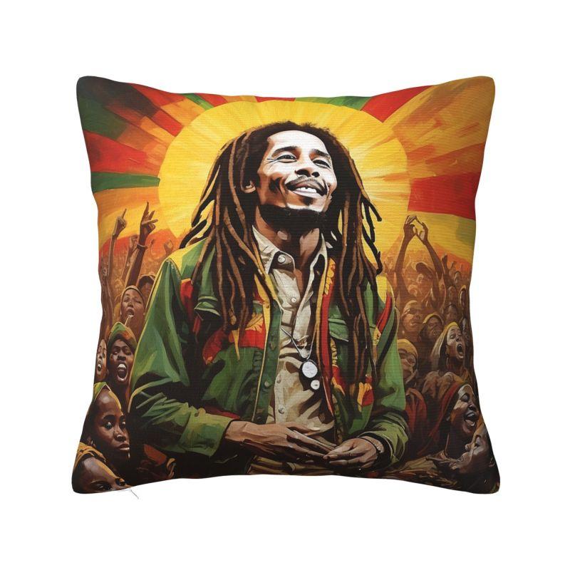 Fashion Jamaica Reggae Rock Bob Marley Cushion Cover xcm Soft Pillow Case for Sofa Square Pillowcase Home Decor