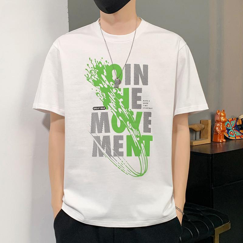 Sommer Rundhals 3D Buchstabenprint Top Modische Lässige Kurzarm Herren T-Shirts