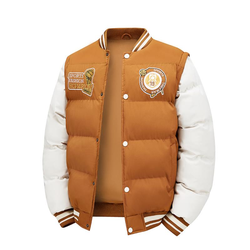 Cappotto di Cotone Invernale, Giacca di Cotone, Giacca a Vento Calda con Cappuccio, Giacca di Cotone da Uomo, Maniche Staccabili