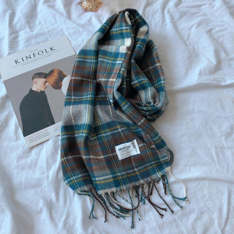 2025 new scarf small plaid accessories EDB trendy scarf college trendy autumn and winter warm dual-purpose shawl