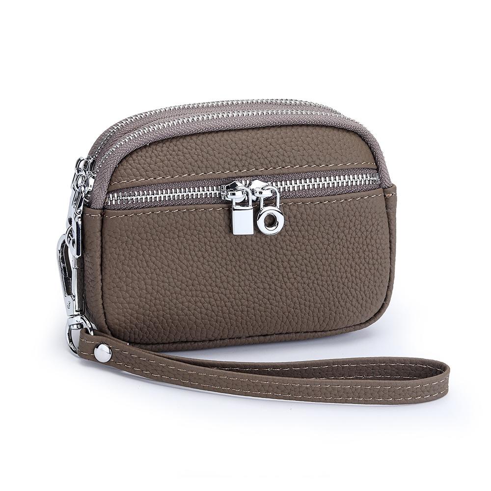 Factory Leather Small Mini Women's Coin Purse Multi-layer Zipper Large Capacity Storage Bag