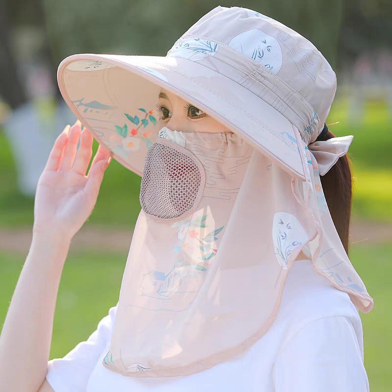 Sun Protection Wide Brim Hat For Women With Breathable Polyester Fabric And Floral Design For Summer Sunshade