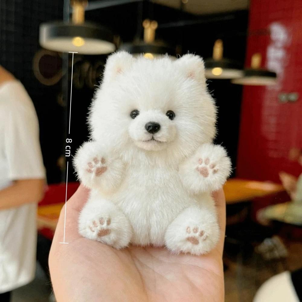 Pink Paws Samoyed Plush Toys Cute Cartoon Soft Samoyed Plush Doll Realistic Fashion Accessories Doll Ornaments