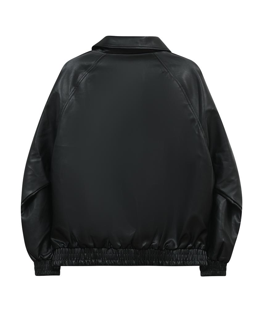 Standarderror 87-Stan058 Raglan Leather Blouson Jacket Black