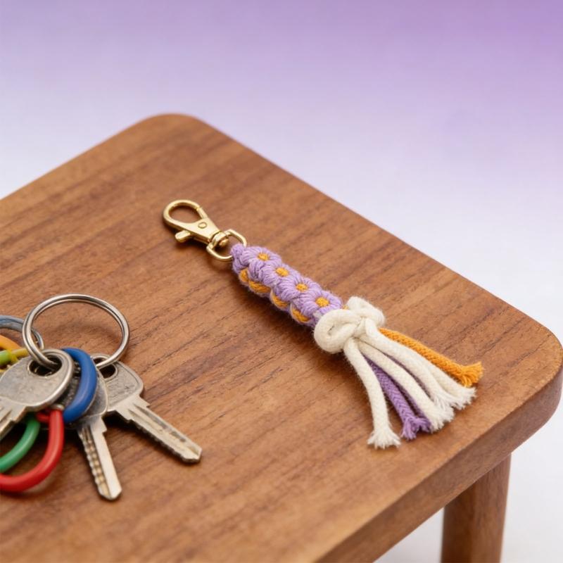 Artistic Handcrafted Cotton Tassels Key Holder Multicolor Tassels Pendant Perfect For Purse Tassels And Daily Use