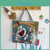 Canvas Butterfly Elephant Cat Tote Bag For Women With Sewn Details For Daily Use