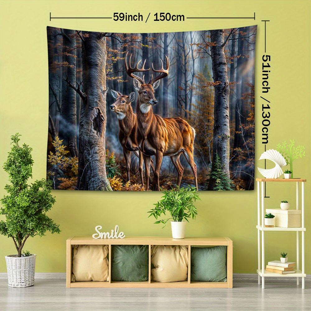 Charming Elk-Themed Tapestry - Versatile Wall Hanging for Home Decor, Perfect for Bedroom & Living Room - Durable Polyester, Easy Care