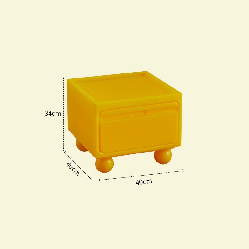 Nordische Kunststoff-Nachttische Schubladen Design Minimalistischer Nachttisch Schlafzimmer Mobiler Tisch Schlafzimmermöbel