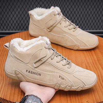 Fashion Warm Fur Men Ankle Boots Designer Comfortable Loafers Black Casual Shoes Lace Up Light Men Casual Sneakers New Tenis Masculinos