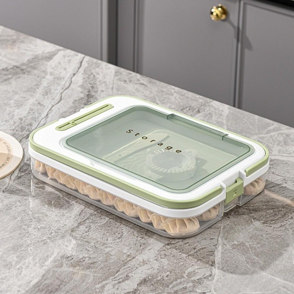 1/2/3/4 Schichten Aufbewahrungsbox für Teigtaschen Großes Fassungsvermögen Antihaftbeschichtet Kühlschrankbox Frischhaltebox Gefrierfachbox Heimküche