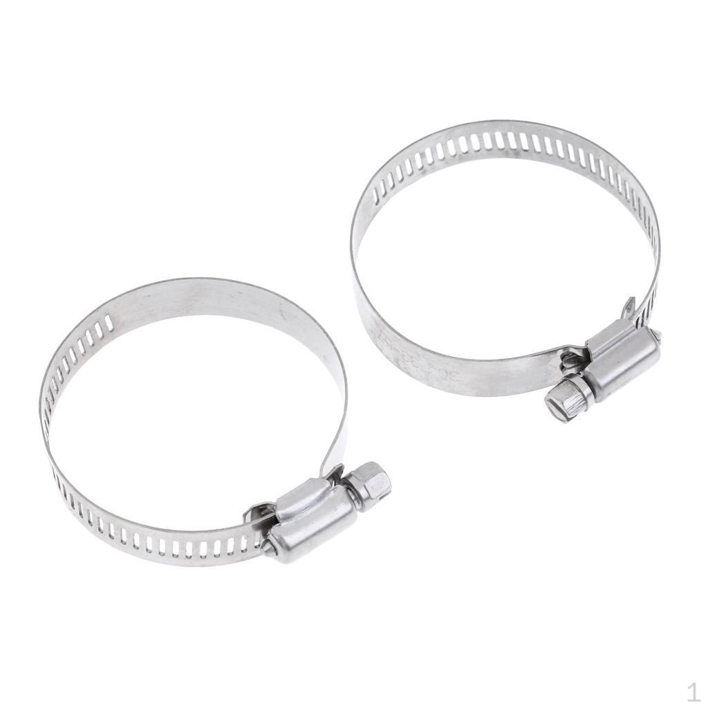 (2 Pieces Pack) Clamps Stainless Steel 33-57mm