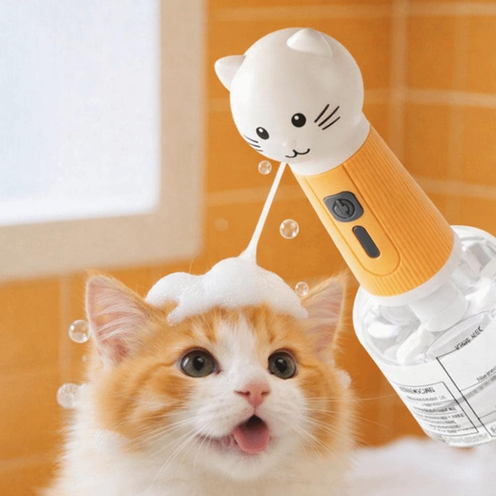Ładowany przez USB Elektryczny Pieniacz Szamponu dla Psa Kształt Kota Dozownik Mydła dla Kota Codzienne Użycie w Domu