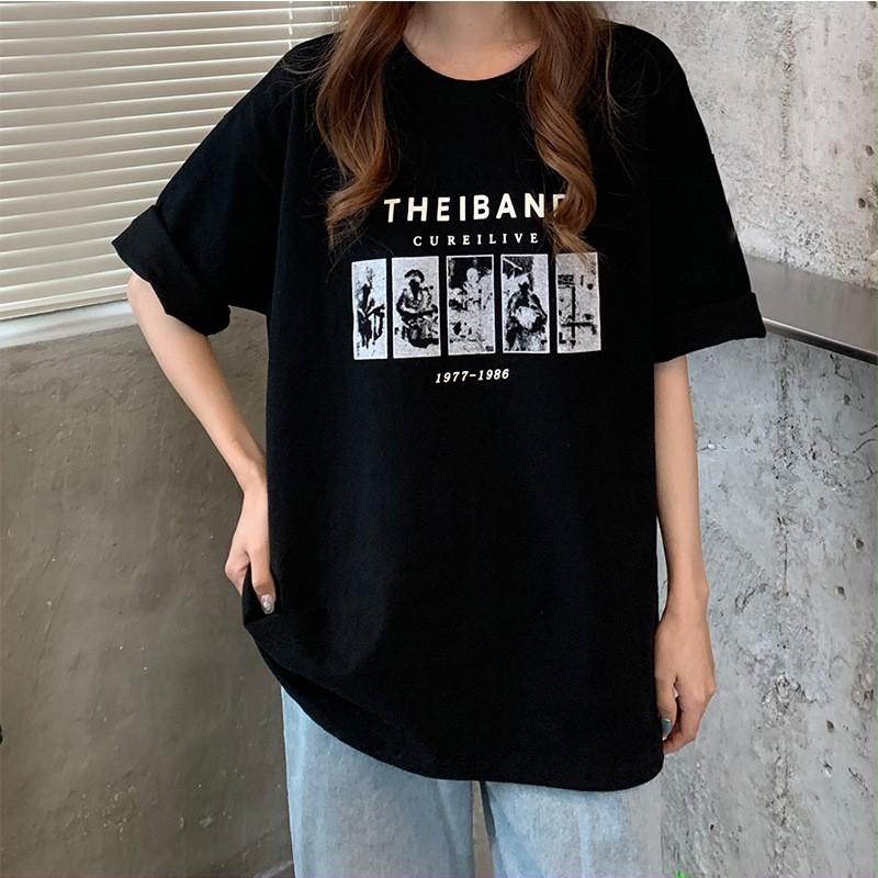 Women's Round Neck Short Sleeve Graphic Print T Shirts Loose Fit Casual Harajuku Streetwear Tops