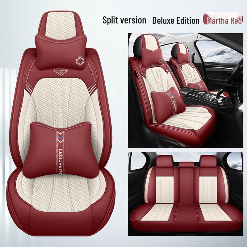 All-Season Universal Leather Car Seat Cushion for 5-Seater Vehicles