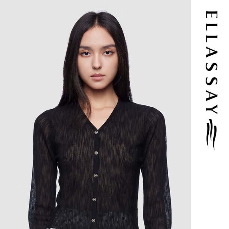 ELLASSAY Women's V-Neck Knit Cardigan