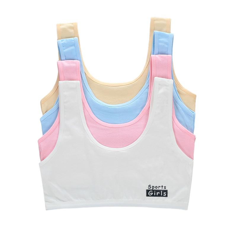 

Спортивный бюстгальтер для девочек-подростков, хлопковый тренировочный бюстгальтер, нижнее белье для спортзала, беспроводной бюстгальтер, 8-16 лет