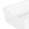 Desktop Storage Basket Space Saving Handle Rectangular Stackable Hollow Storage Basket Bin for