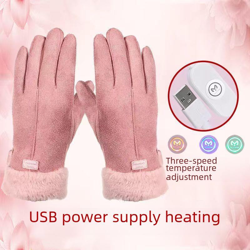 Kangre USB Heated Motorcycle Gloves - Electric Car Charging Winter Gloves for Men & Women
