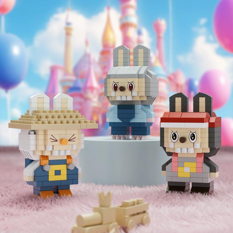 Rabub Cartoon Puppe Baustein Diamant Kleine Partikel Puzzle Zusammenbau Spielzeug