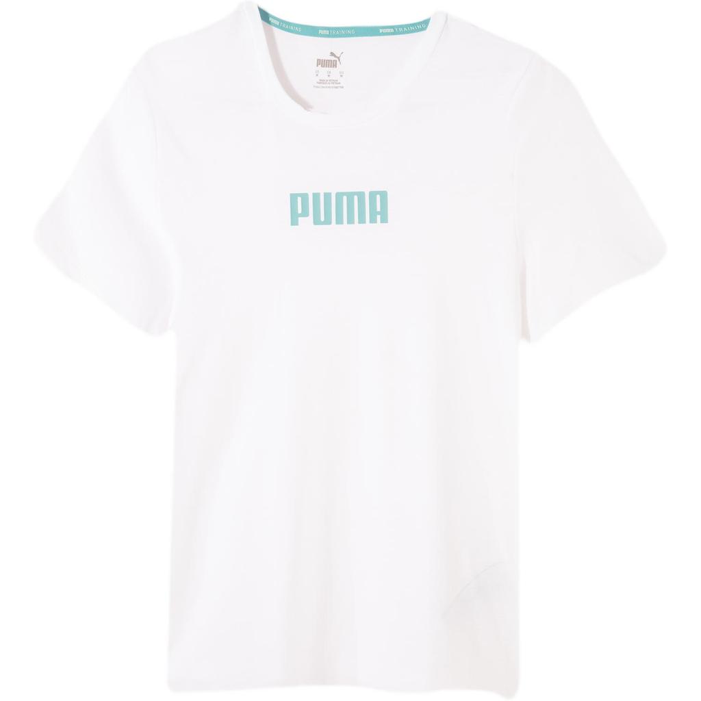 Puma Train Logo Short Sleeve Round Neck Comfortable Fashionable Versatile T-Shirt Women Tops White 52163402