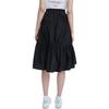 Fila Heritage Series Fashion Solid Color Loose High Waist Straight Woven Casual Skirt Women Skirts Black F11W328306F-BK
