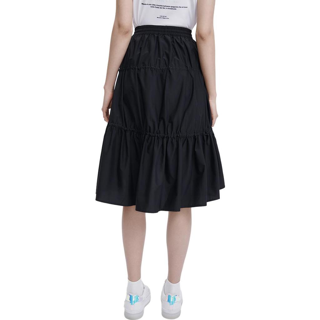 Fila Heritage Series Fashion Solid Color Loose High Waist Straight Woven Casual Skirt Women Skirts Black F11W328306F-BK