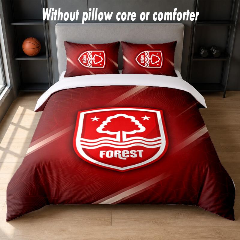 Nottingham Forest Design Bett Bettwäsche-Set 1 Bettbezug + 2 Kissenbezüge Weich Atmungsaktiv Haushalt Bettwäsche