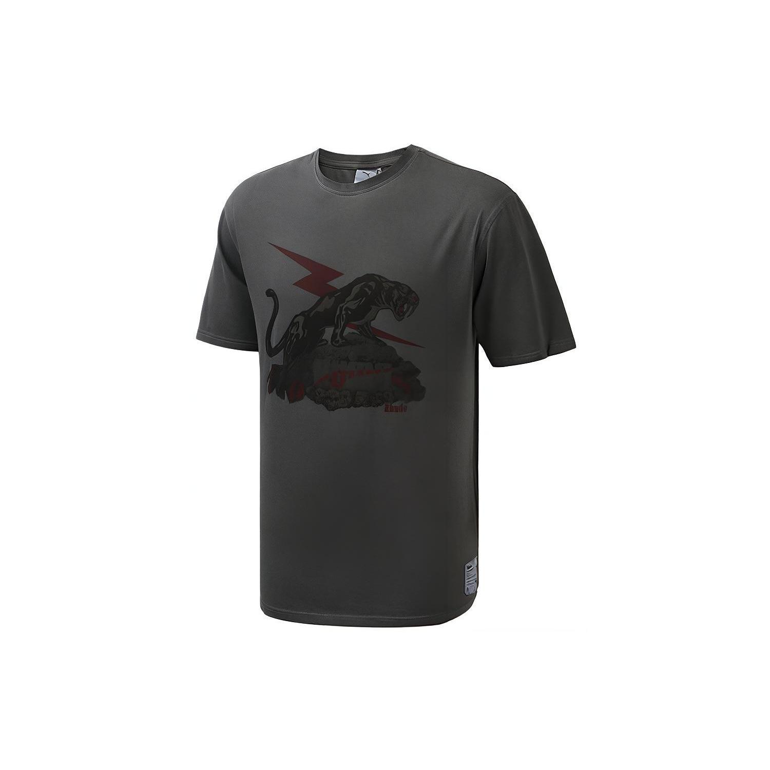PUMA x Rhude Tee Black Round Neck Short Sleeve Black Men s 595339-01 M