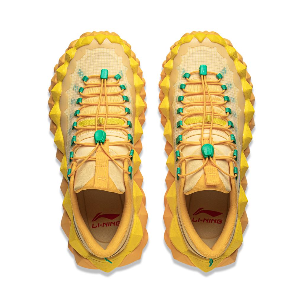 Li Ning Chuan Shan Trend Sports Shock Absorption Comfortable Low Top Casual Shoes Unisex Casual Shoes Gold AZGV113-4