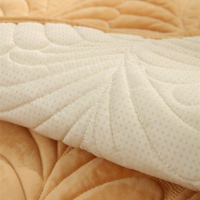 Quilted Leaves Thickened L Shape Sofa Cover Milk Velvet 4 Seater for Living Room Soft Couch Slipcover Loveseat Chair Cover Solid