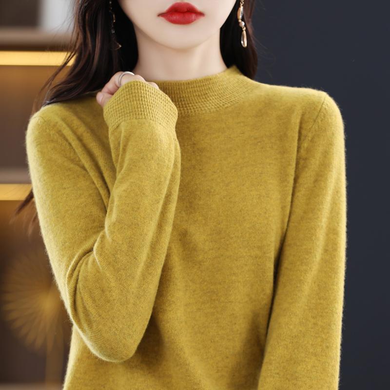 Women's Cashmere Sweater Qinghe Cashmere 30% Cashmere 70% Wool Autumn and Winter Pullover Warm and Fashionable