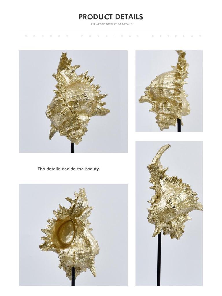 Gilded Seahorse Seashell TV Cabinet - Modern Home Decor Piece