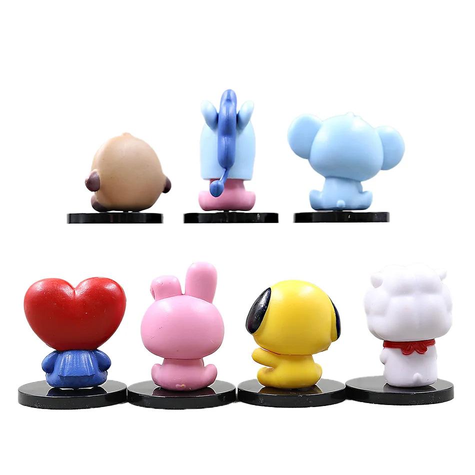 BT21 6cm 7pcs figure korea pop kpop mini figure bts Bt21 koya Model Creative Desktop Accessories Toy Children's Birthday Gift