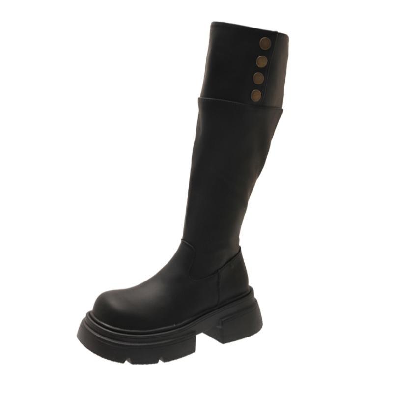 Fashion Women High Boots Casual New Platform Chunky New Shoes 2025 Elegant Winter Knight's Boots Brand Knee High Botas Woman Zapatos