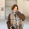 25 thermal scarves, high-end girls, sweet and cute imitation cashmere versatile plaid scarves