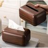 Creative Acrylic Tissue Box with Faux Wood Grain High-end Living Room Dining Room Tissue Cylinder Plastic Tissue Box Home Decor