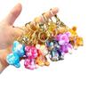 Acrylic Bear Figurine Keychain Cartoon Vibrant Color Couple's Keychain Kawaii Cute Personalized Gifts Y2k Fashion Toys Anime