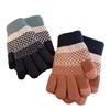 Retro Warm Student Touch Screen Five Finger Gloves for Women in Autumn and Winter Plus Velvet and Thickening  Cute Bicycling Couple's Fingers